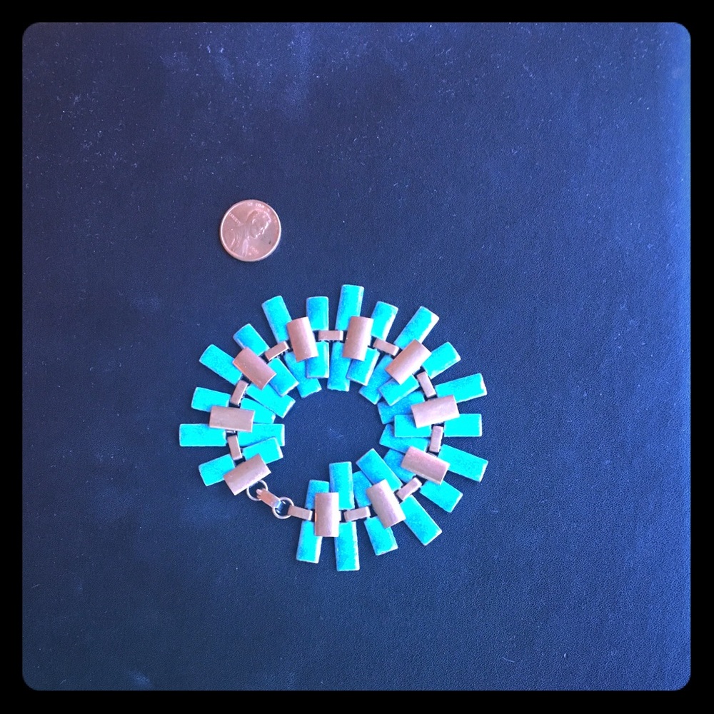 Matisse Signed Copper, and Blue enamel bracelet!
